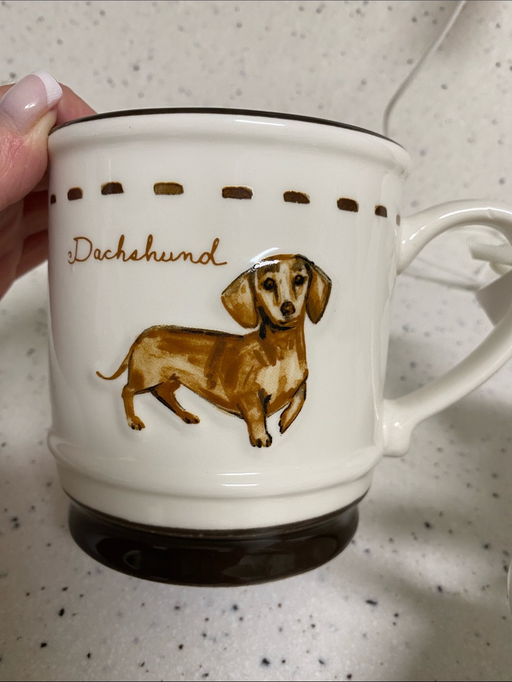 NWT.  Set of 2, Dwell, 24oz, dachshund, ceramic mugs.